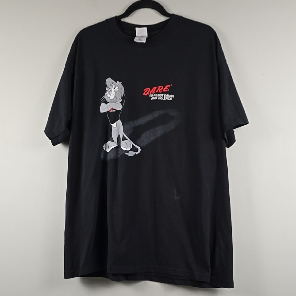 Vintage 90's DARE Drug Awareness Lion Graphic T-Shirt XXL